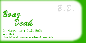 boaz deak business card